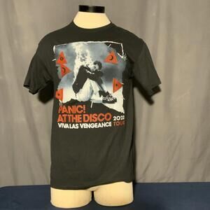 Medium Black Panic At The Disco 2022 Tour Shirt Band Tee Double Sided Graphic